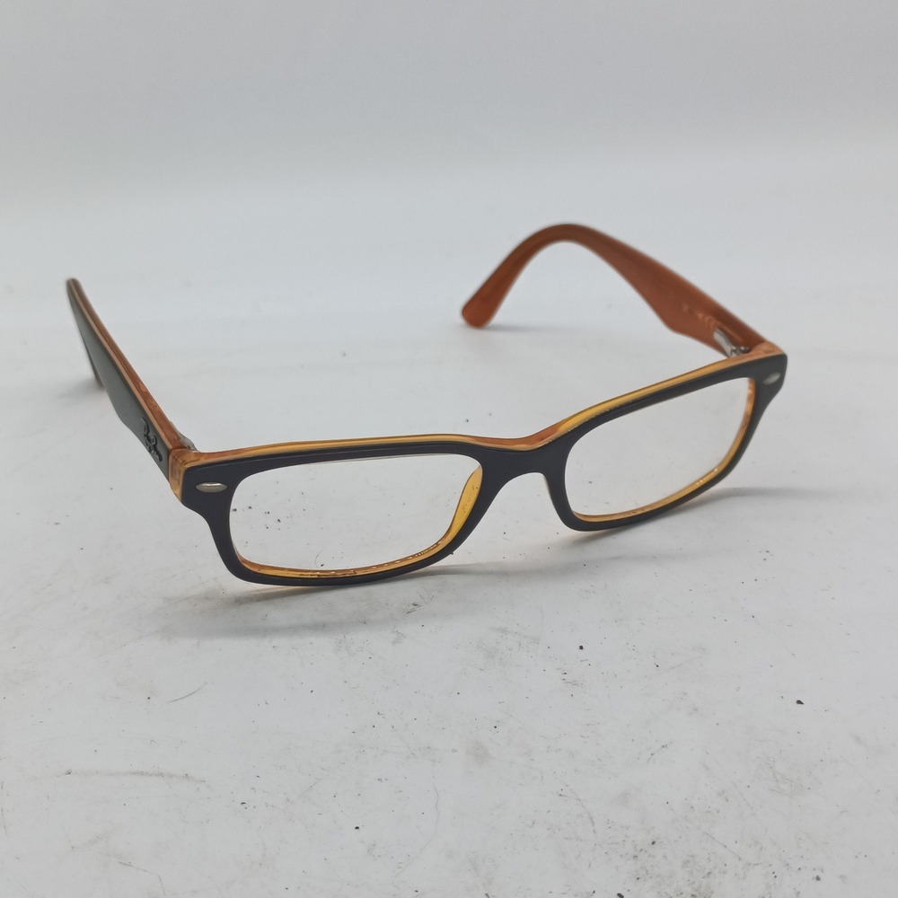 Ray-Ban Rectangular Eyeglasses Frame Black Amber Two Tone Frames Only 76